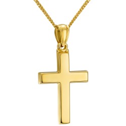 Χρυσός ανδρικός βαπτιστικός σταυρός Κ14 με αλυσίδα